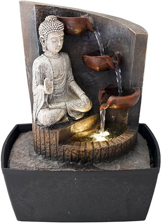 Fontaine d'intérieur LED AQUAZEN - Atmosphère apaisante, Feng Shui - Décoration de Table - ARUM