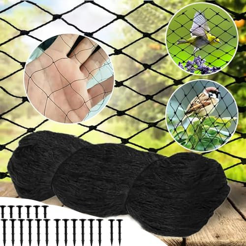 Filet Anti Oiseaux,Filet De Protection,Filet Anti Pigeon,15x7m Réutilisable Filet Anti Pigeon avec 20 Ancrages,Maille 5 * 5,et Résiste Aux Intempéries pour Protéger Potagers Fruits Contre (15 * 7M)