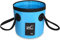 Cubo plegable, cubo plegable de 12 litros, cubo portátil para camping con asa, cubo plegable para pesca, camping, senderismo, lavado de coches y más, azul