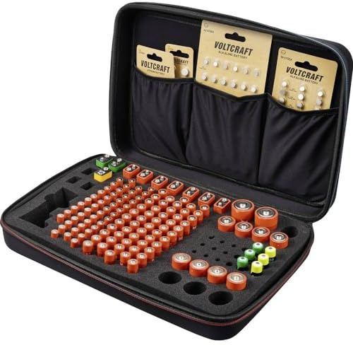 Voltcraft BB-146-1 Batteriekoffer 146x Micro (AAA), Mignon (AA), Baby (C), Mono (D), 9 V Block (L x B x H) 41 x 27 x 9
