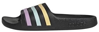 adidas Adilette Aqua Slides Kids, Infradito Unisex - Bambini e ragazzi, Core Black Orange Tint Halo Mint, 32 EU