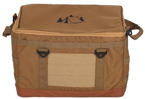 Keenso Camping Storage Bag with Lid, 45L Collapsible Tactical Tote Bag Portable Waterproof Camping Storage Bag for Outdoor Camping Travel Tailgating Grilling