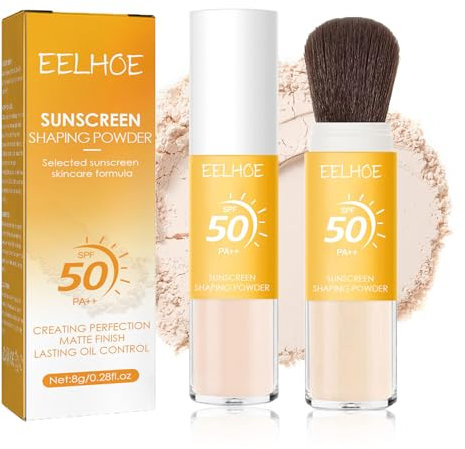 Sitovely Poudre fixatrice de protection solaire naturelle, SPF 50, Sunscreen Setting Powder, Poudre libre pour le visage au fini minéral mat, translucide, légère, contrôle de l'huile
