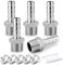 ERGAOBOY 5 Pièces acier inoxydable 304 16 MM OD Barb vers 3/4 BSP mâle BSP raccords, raccords de tuyau en acier inoxydable 304 pour carburant/air/eau/huile