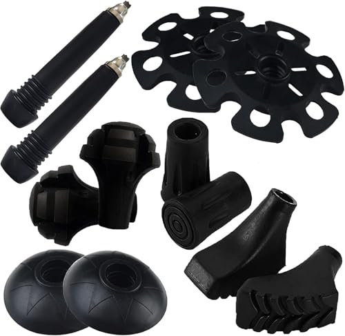 Kugooyi Nordic Walking Stöcke Gummipuffer, Walking Pads Gummistopper Aufsätze für Wanderstöcke Trekkingstöcke Walkingstöcke Asphalt (12 Stück)