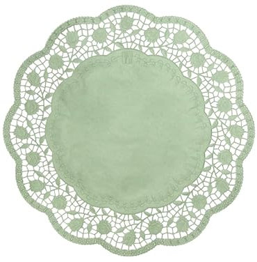 Demmler Tortenspitzen - Rund - Tortendekoration - Tortenunterlage - Ø 36 cm - Farbe: Jade - 30 Stück - Made in Germany