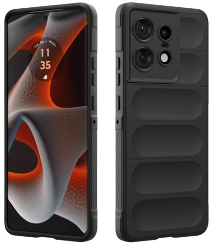 RIIMUHIR Silicone Case for Motorola Edge 50 Pro, Silky-Soft Touch Cover, Anti-Scratch Phone Case with Microfiber Lining, Shockproof Full Body Protective Case with Camera Protection (Black)