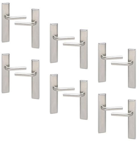 URBNLIVING 6/4 Pcs Royal Metal Door Lever Handles Set Fire Stain & Scratch-Resistant for All Types Interior & Exterior Doors, Durable with Easy Install Hardware Tools Handles Multipack