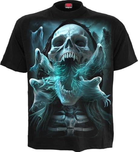 Spiral Ghost Skull Männer T-Shirt schwarz Horror, Rockwear, Totenköpfe