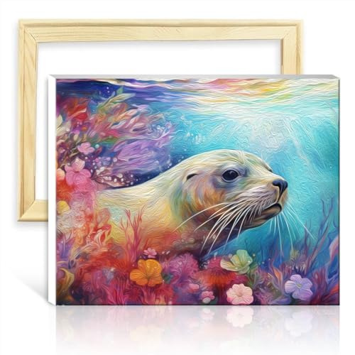TANGFEIY Ölgemälde-Siegel, DIY-Ölgemälde für Erwachsene mit Pinsel, Acrylpigment, digitales Gemälde, Bilder für die Wanddekoration zu Hause, Geschenke, ohne Rahmen (30 x 40 cm)