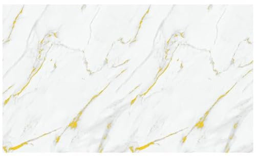 IZODEKOR Wandverkleidung Marmoroptik - 1er 120x60cm- Alternative zu Badfliese/Küchenfliese, Duschwandpaneele, Wandpaneel für Küchenrückwand, Badezimmer, Innenbereich - Golden Harmony