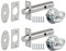HANDLEZONE® 2 Pack Mortice Security Door Bolts, Extended 88mm Silver Rack Bolt, with Polished Chrome Oval Thumbturns