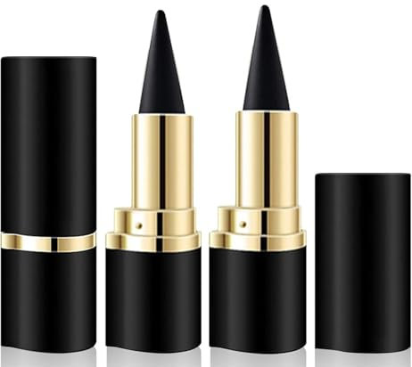 JOZMMZEOOA 2 Stück Matte Schnell Trocknender Eyeliner,Wasserfest Waterproof Gel Kajalstift Matte Schnell Trocknender Eyeliner Stick Pencil,für ein Alltägliches Anhaltend Augen Make Up(Schwarz)