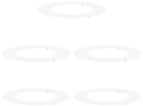 vidaXL Anneaux d'arbre Plats 5 pcs Blanc Ø50 / 80 cm Acier, Jardin et Terrasse, Pot en Métal Rond Moderne pour Plantes Intérieures, Extérieures, Déco Douce