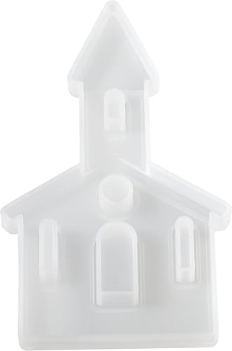 Hobbyfun Silikon-Gießform Kirche Steckkante für Beton Gießharz 16x9 cm