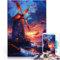 1000 Piece Jigsaw Puzzles for Adults Jigsaw Sunset Windmill Entspannungsspiele Wunschliste mit dem Weihnachtsmann38x26cm