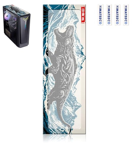 YIMATEECO 360mm Dust Filter PC Case Dust Mesh Filter for Computer Case Cooler Fan, 360mm x 120mm Magnetic Frame Dustproof Cover Fan Grills (PVC, UV Ancient Beast Type, 120 * 360mm,1PC, White)