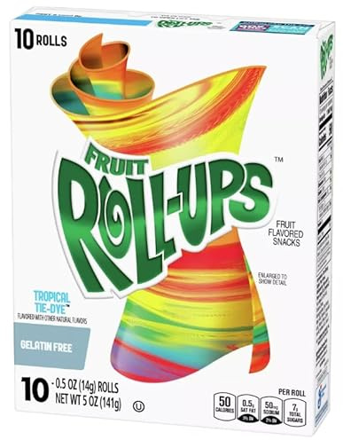 10er Pack Tropical Tie Dye (141 g) – Bunte Fruchtrollen zum Abrollen