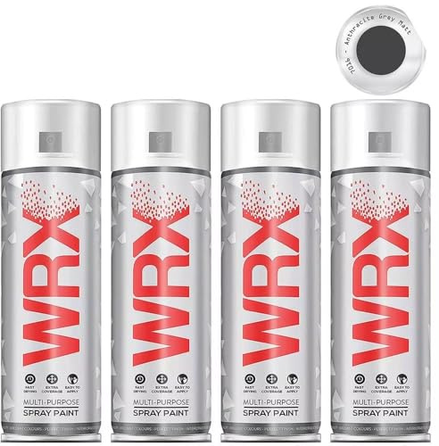 WRX 7016 Aerosol Spray Paint - Anthracite Grey ALS (Multi Purpose Fast Dry 400ml) (4, Anthracite Grey Matt)