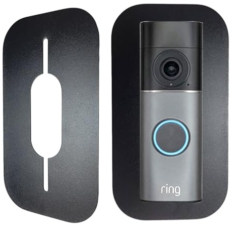 Forgaemax Edelstahl Blende für Ring Videotürklingel/Video Doorbell Wired Plus Kabel & Pro Kabel, Türklingel Halterung – Robuste und Zubehör Blatte für Klingel (Schwarz)