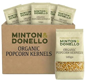 Minton & Donello - Organic Popcorn Kernels, 6 Pack x 500g