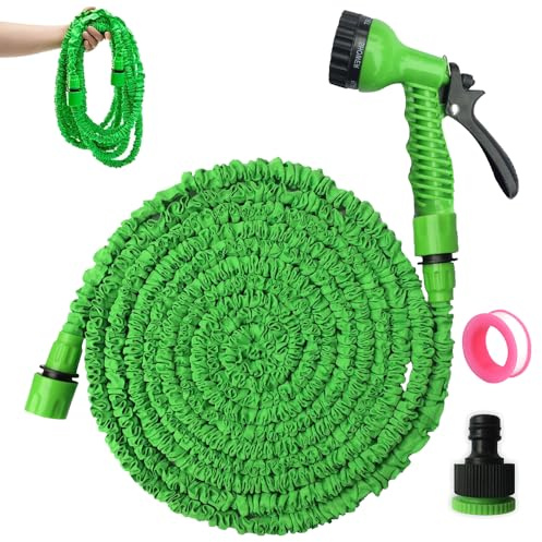 XPJBKC Gartenschlauch Flexibel, 30M/98FT Flexibler Gartenschlauch mit 7 Sprühmodi, Wasserschlauch Flexibel Garden Hose gartenschlauch Dehnbarer für Bewässerung Haustier Autowäsche