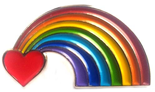 en métal émaillé Motif Love Heart Luv Sigle Peace and Arc-en-Ciel
