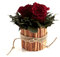 Infinity Rosenbox rund 3 echte dunkelrote Rosen in Vase aus Zimtstangen Lange haltbar 3 Jahre (Burgundy, 3 Rosen)