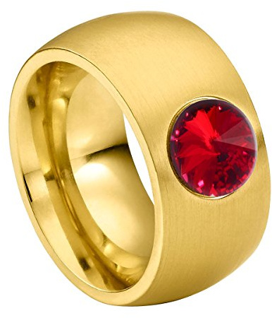Heideman Ring Coma Damen Edelstahl mit Rivoli-Kristall poliert | Coma Ring Gold, Edelstahl, mit funkelndem Rivoli-Kristall poliert, Damen, nickelfrei, Geschenk