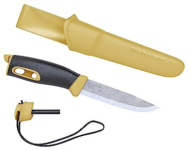 Morakniv Companion Spark - Coltello fisso unisex da adulto, manico, lama: 104 mm, colore: Giallo
