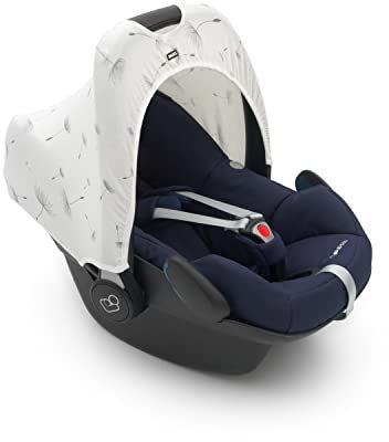 Dooky Hoody Protección Solar para Portabebés de Bebe o Cochecitos de Niño (Diseño Dandelion, Incl.Protección Uv 40+, Grupo de Edad 0+, Universal Adecuado Para la Mayoría de las Marcas) 126375, Blanco
