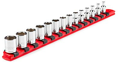TEKTON 1/4 Inch Drive 6-Point Socket Set, 14-Piece (4-15 mm) | SHD90111