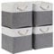 Mangata Aufbewahrungsbox Stoff 33x33x33 cm, aufbewahrungskorb Grau Weiß, Korbe Stoff in Würfel für Schrank, Regal, und Kleidung, (Faltbare, 4er Pack)