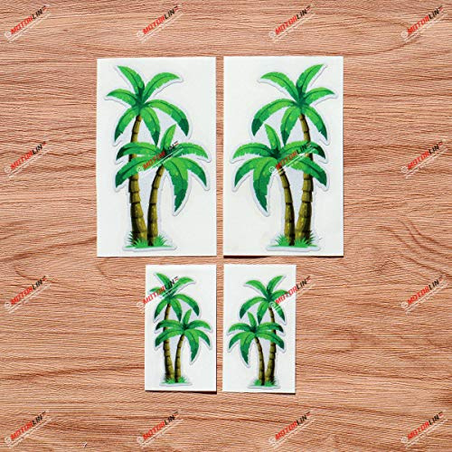 Palme Hawaii Florida Life Aufkleber Vinyl Sticker - Spiegelverkehrt - 2 Paare Reflektierend, 7,6 cm, 12,7 cm - für Auto Boot Laptop Tasse Handy 05010