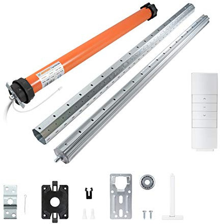 3T-MOTORS Funk-Rollladenmotor Komplettset mit Fernbedienung HSF1, SW60 Welle 1,90 m, 3T45-20RB (Zugkraft 20 Nm/40 kg) mit elektronischen Endschaltern, einfache Montage mit Zubehör, Rollladenantrieb