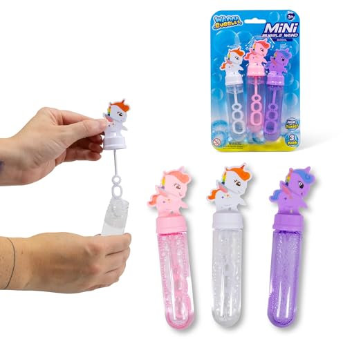 Lot de 3 Mini Baguettes à Bulles Motif Licorne