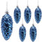 Christmas Concepts® Packung mit 6-90mm Tannenzapfen-Kugeln – glänzend und glitzernd – Luxus-Weihnachtsdekoration (Mitternachtsblau)