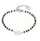 LEEQBCR 1pcs Armband mit vierblättrigem Kleeblatt-Anhänger, hypoallergener Edelstahl mit schwarzen Perlen, einfaches Armband, bringt neuen Charme zu Lucky Jewelry