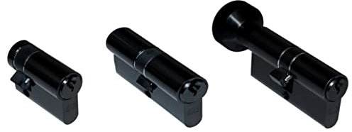 BKS Dark Edition Profilzylinder, Knaufzylinder, Halbzylinder von SN-TEC incl. 3 Schlüssel ((Schlüsselseite) 27/27 (Knaufseite), Knaufzylinder)