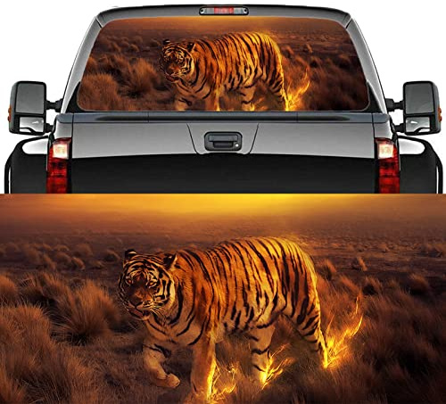 Tiger Auto-Heckscheiben-Aufkleber – Auto-Aufkleber, LKW-Aufkleber, Auto-Aufkleber für die meisten Pickup, LKW, SUV, Jeep, versteckte Kratzer, 134,6 x 35,6 cm