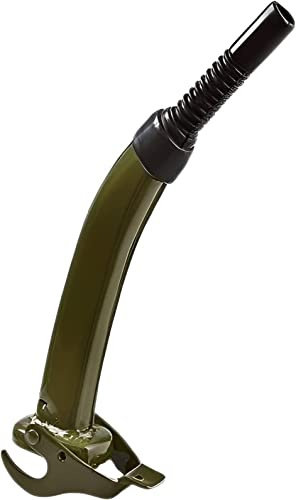 Unibos | Jerry Can Spout with Rubber Nozzle | Universal Metal Spout - Olive Green | Fits 5, 10, 20L Jerry Cans | Petrol, Diesel, Fuel | Leak-Proof & Accurate Pouring