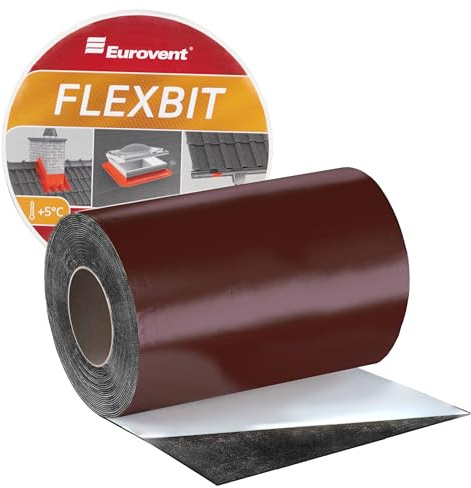 Eurovent® FLEXBIT 300mm x 10lfm Dachdeckerband Bitumenband Abdichtband selbstklebendes Reparaturband (Braun (RAL8017))