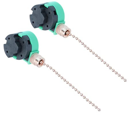 DOITOOL 2 Pezzi 3 Interruttore a Catenella Per Lampada Da Parete Interruttore Di Controllo Della Velocità Catena Di Trazione Dellinterruttore Filo Europeo e Americano Lampade