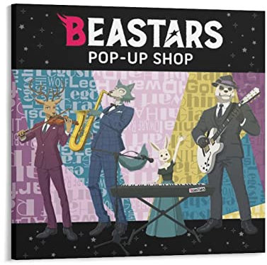 Beastars Zeitgenössisches Kunstposter, Kunstwerke, Leinwandposter, Wandkunstdrucke, moderne Dekoration, 60 x 60 cm