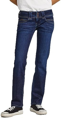 Pepe Jeans Damen Venus Jeans Regular Fit Low Waist Authentic Rope, Blau (Denim-cs7), 34W x 30L