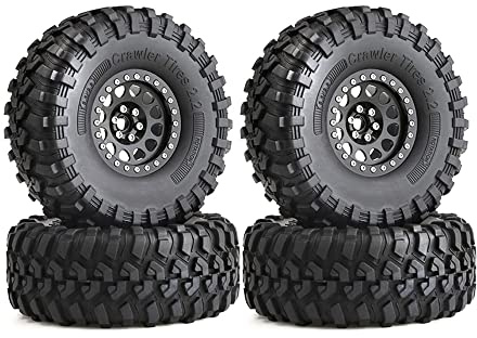 Veciado 4 STÜCKE 135Mm Metall 2.2 Beadlock Felge Reifen Satz für 1/10 RC Crawler Auto SCX10 Wraith Capra TRX4 D90,B