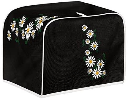 Doojoayie White Daisy 4 Scheiben Toaster Abdeckung für Frauen Mikrowelle Toaster Ofen Abdeckung Staub und Fingerabdruck Schutz für Küche Kleine Geräte