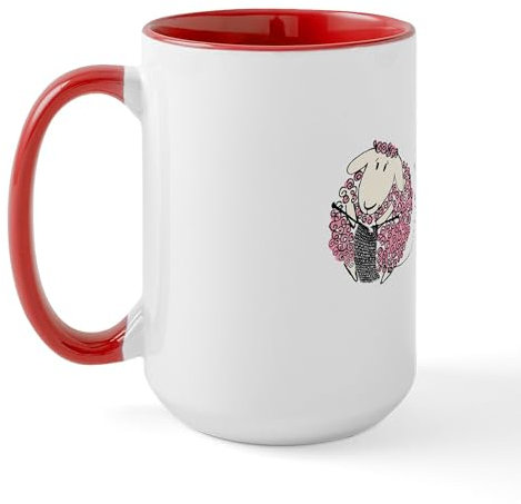 CafePress Sweet Lady Ewe Knitting Wool Large Mug 15 oz (444 ml) Ceramic Coffee Mug