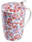 TEA SHOP - Taza de Té o Infusiones con filtro, infusor y tapa - Mug Super Jumbo Peony - Fabricada en Porcelana con diseño exclusivo y original