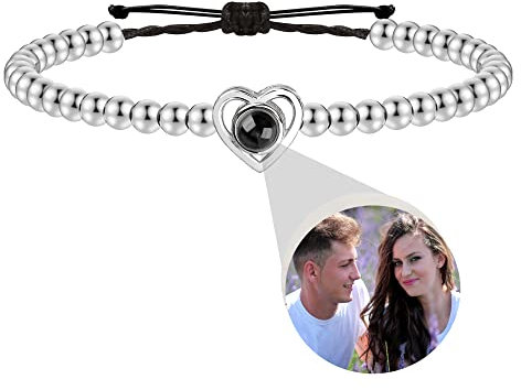 Personalisierte Armbänder mit Bild im Inneren, personalisierte Fotoprojektionsarmbänder, Bildarmband mit personalisiertem Foto, individuelle Fotogeschenke für Frauen/Männer/Familie/Paar/Freunde